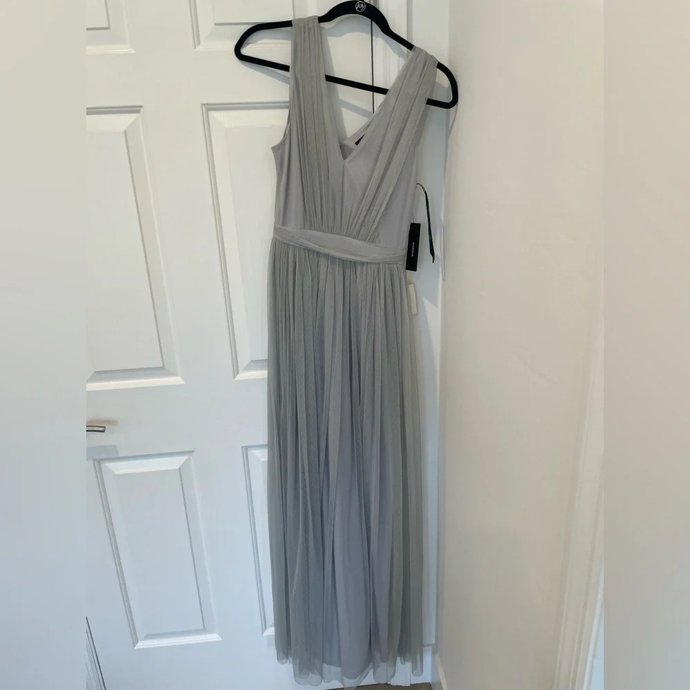 Light Grey Swiss Dot Maxi dress - Picture 2 of 3